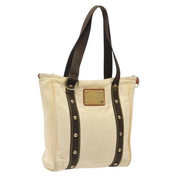 LOUIS VUITTON Cabas MM Antigua Tote Bag Brown Beige M40036 LV Auth hk2632 - Picture 1 of 16